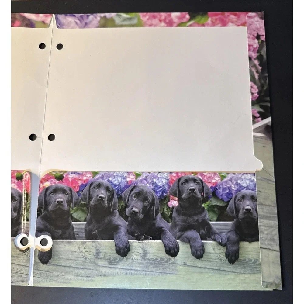 Vintage Keith Kimberlin 3-Hole Binder Folder Class Act Black Lab Labrador Puppy